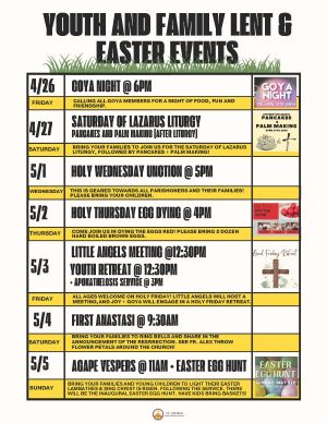 YOUTH & FAMILY LENT & EASTER EVENTS