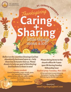 CARING & SHARING THANKSGIVING FOOD DRIVE